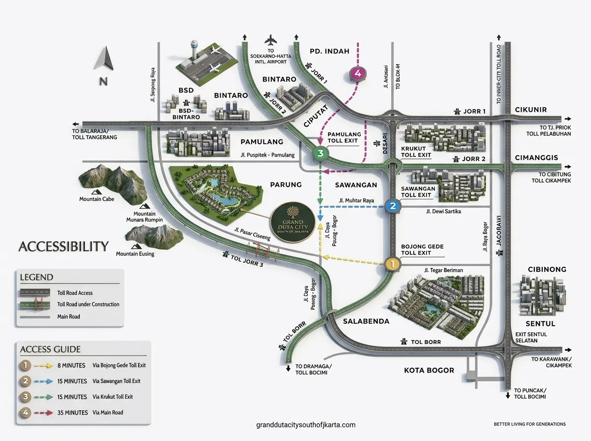 Peta Lokasi Grand Duta City Parung South of Jakarta