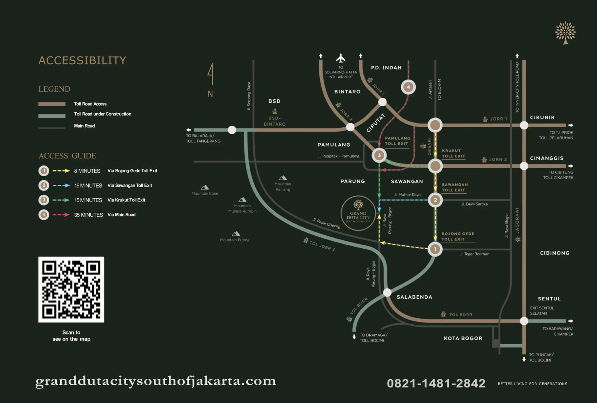 Lokasi Grand Duta City Parung dan akses ke Bogor Depok Jakarta