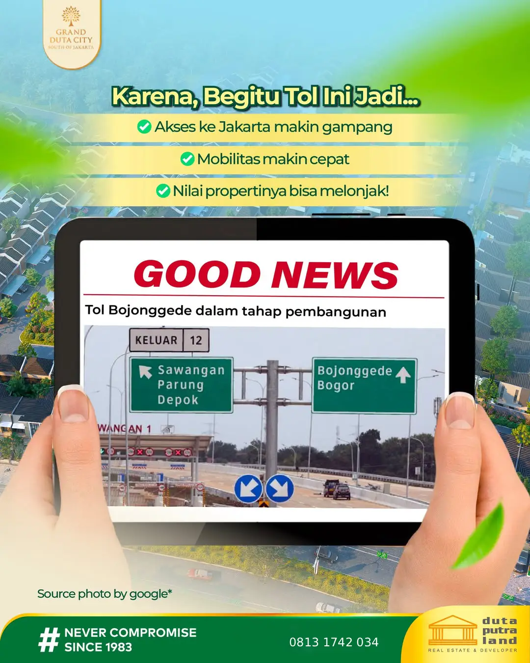 Akses Tol Bojong Gede Grand Duta City Parung