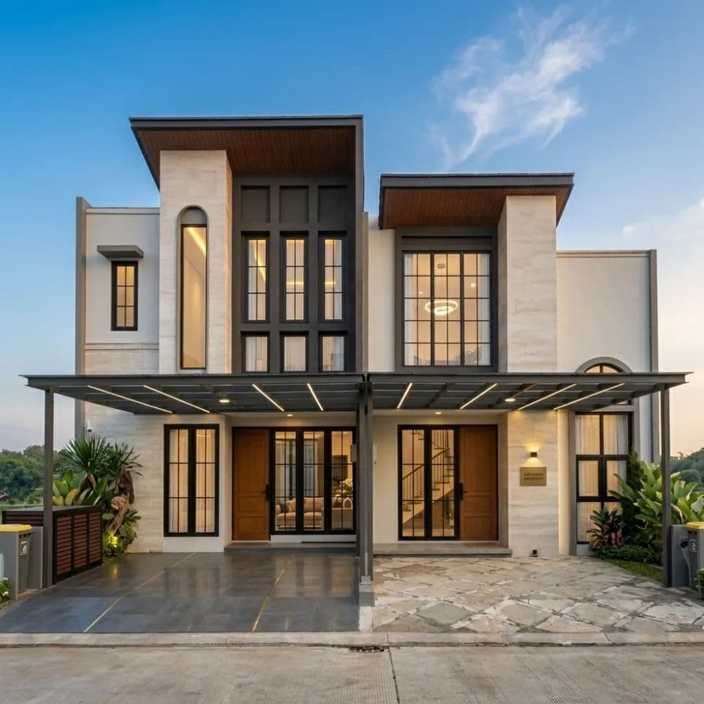 Fasad Hunian Eksklusif Tipe Victoria Bergaya Tuscan di Grand Duta City Parung